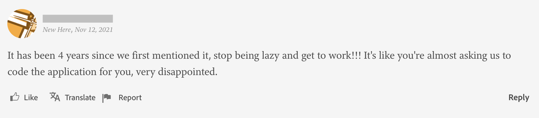 Comment: It has been 4 years since we first mentioned it, stop being lazy and get to work!