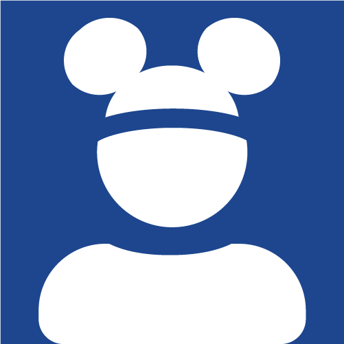 A log in icon of a person, but it's wearing a Mickey hat.