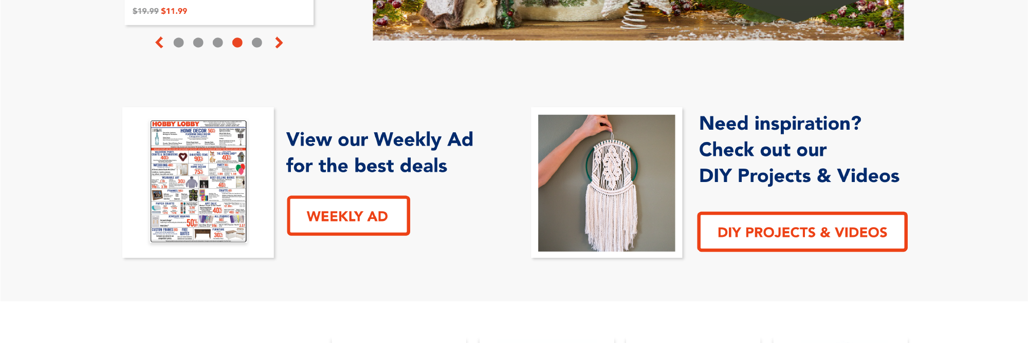I included some highlights for the Weekly Ad and DIY Projects section in the main content.